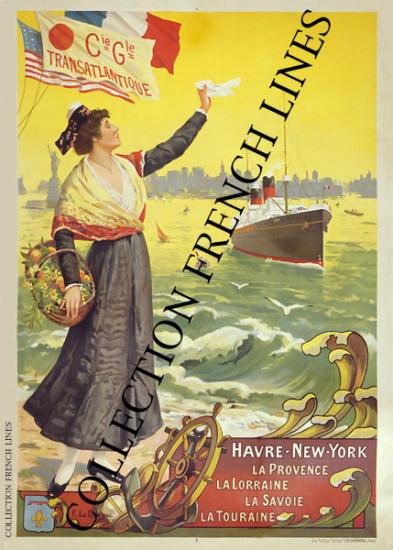 AFFICHE COLLECTION FRENCH LINE & MESSAGERIES MARITIMES
