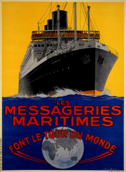 AFFICHE COLLECTION FRENCH LINE & MESSAGERIES MARITIMES