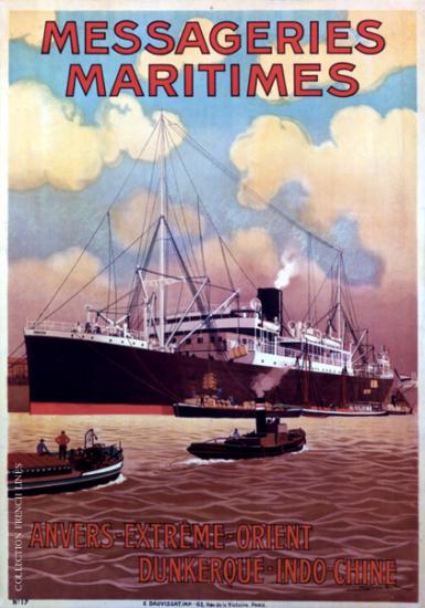 AFFICHE COLLECTION FRENCH LINE & MESSAGERIES MARITIMES