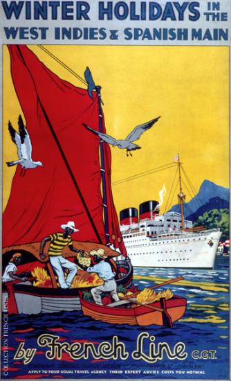 AFFICHE COLLECTION FRENCH LINE & MESSAGERIES MARITIMES