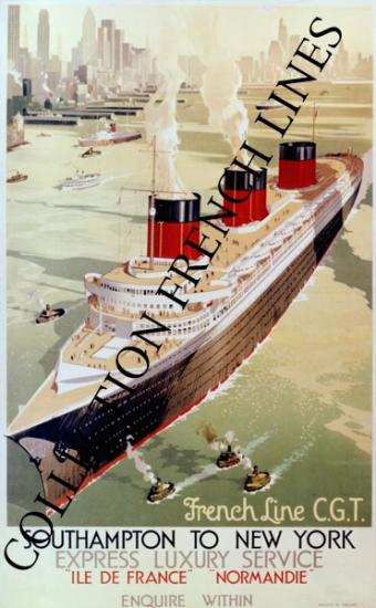 AFFICHE COLLECTION FRENCH LINE & MESSAGERIES MARITIMES