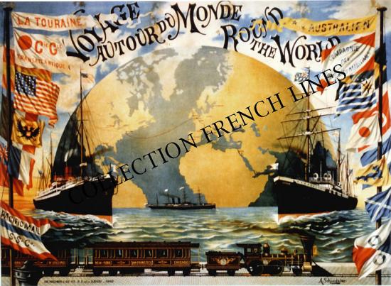 AFFICHE COLLECTION FRENCH LINE & MESSAGERIES MARITIMES