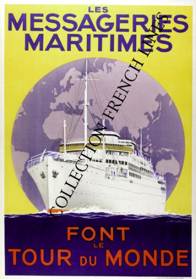 AFFICHE COLLECTION FRENCH LINE & MESSAGERIES MARITIMES