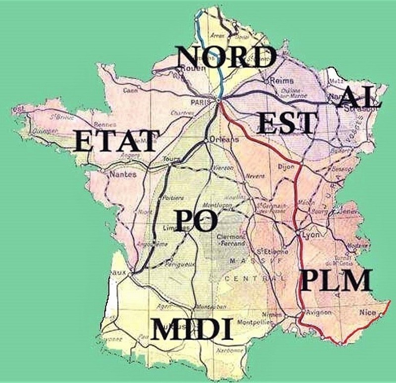 Plm carte de france des reseaux ferroviaires