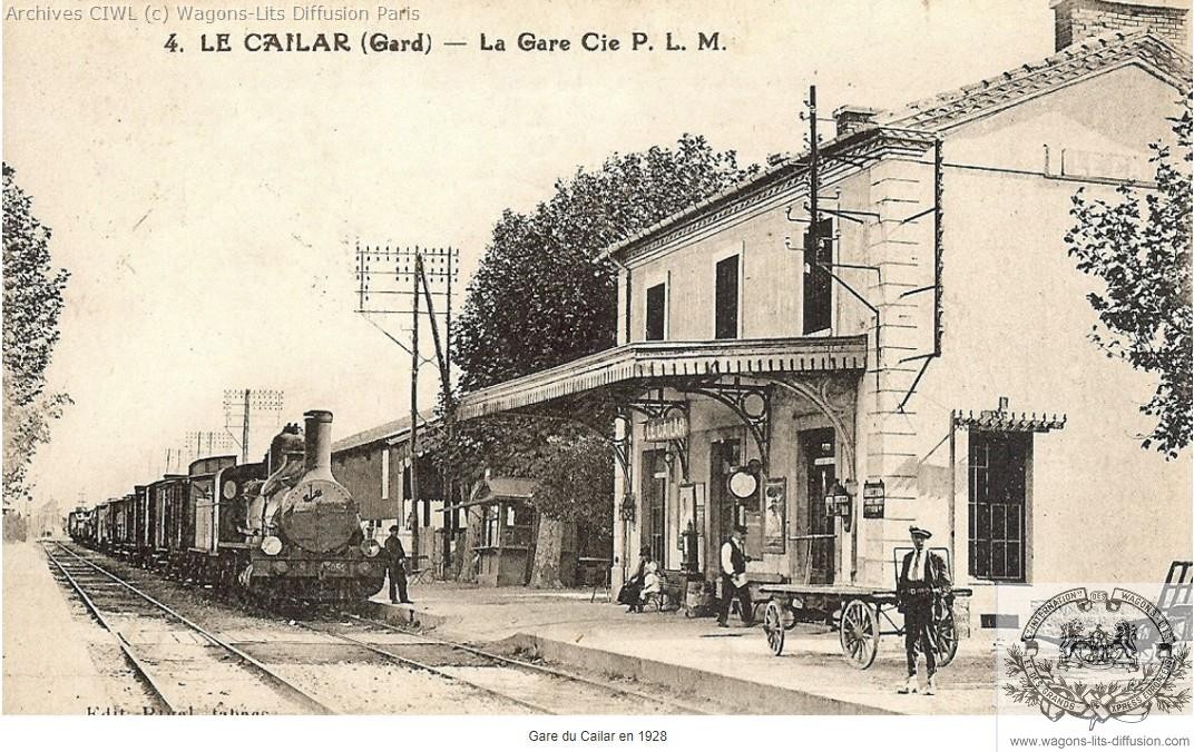 Plm gare du cailar gard en 1928