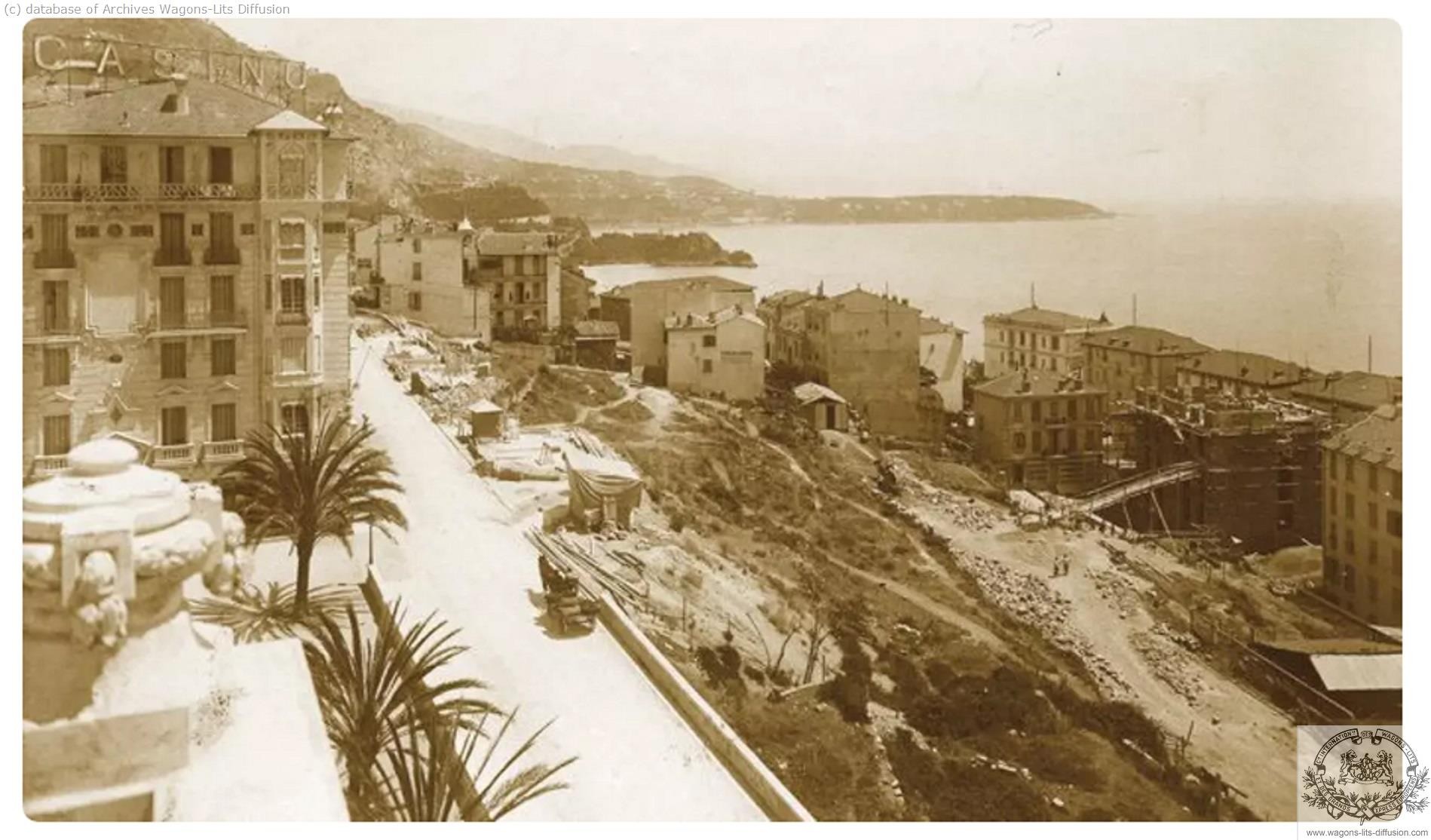Wl construction de l hotel beausoleil a monaco en 1906