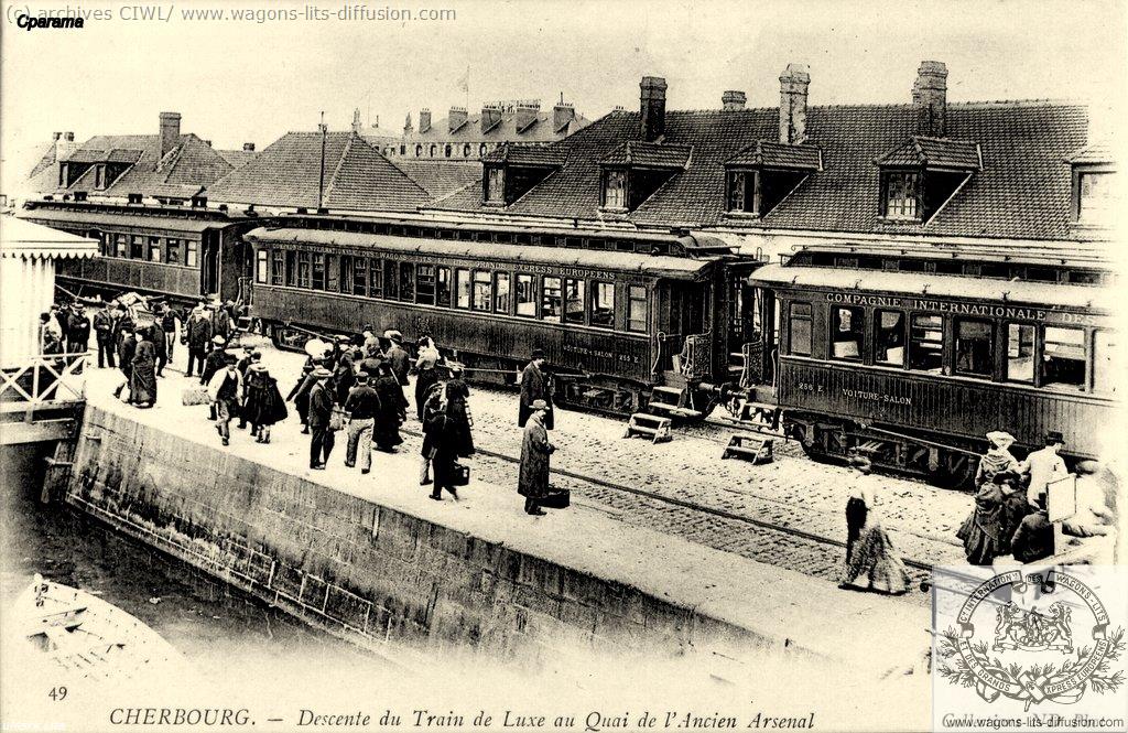 WL descente du train CIWL à Cherbourg (CP)