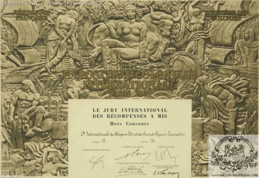 Wl expo coloniale 1931 prix ciwl 1