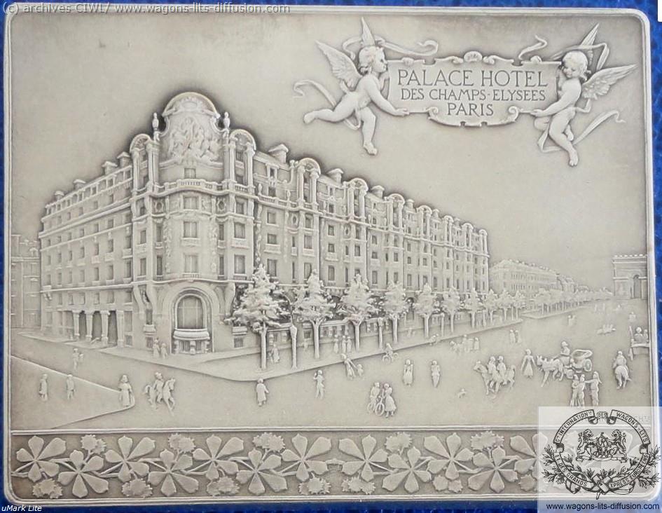 WL plaque commémorative Palace hotel Paris 1899 verso