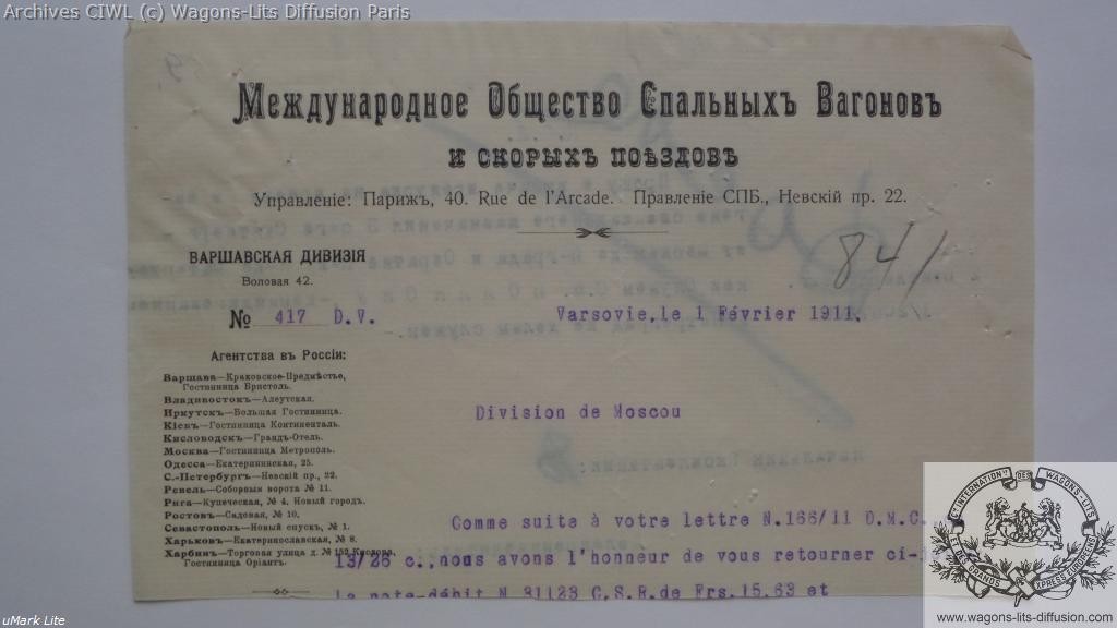 Wl russie courrier 1911