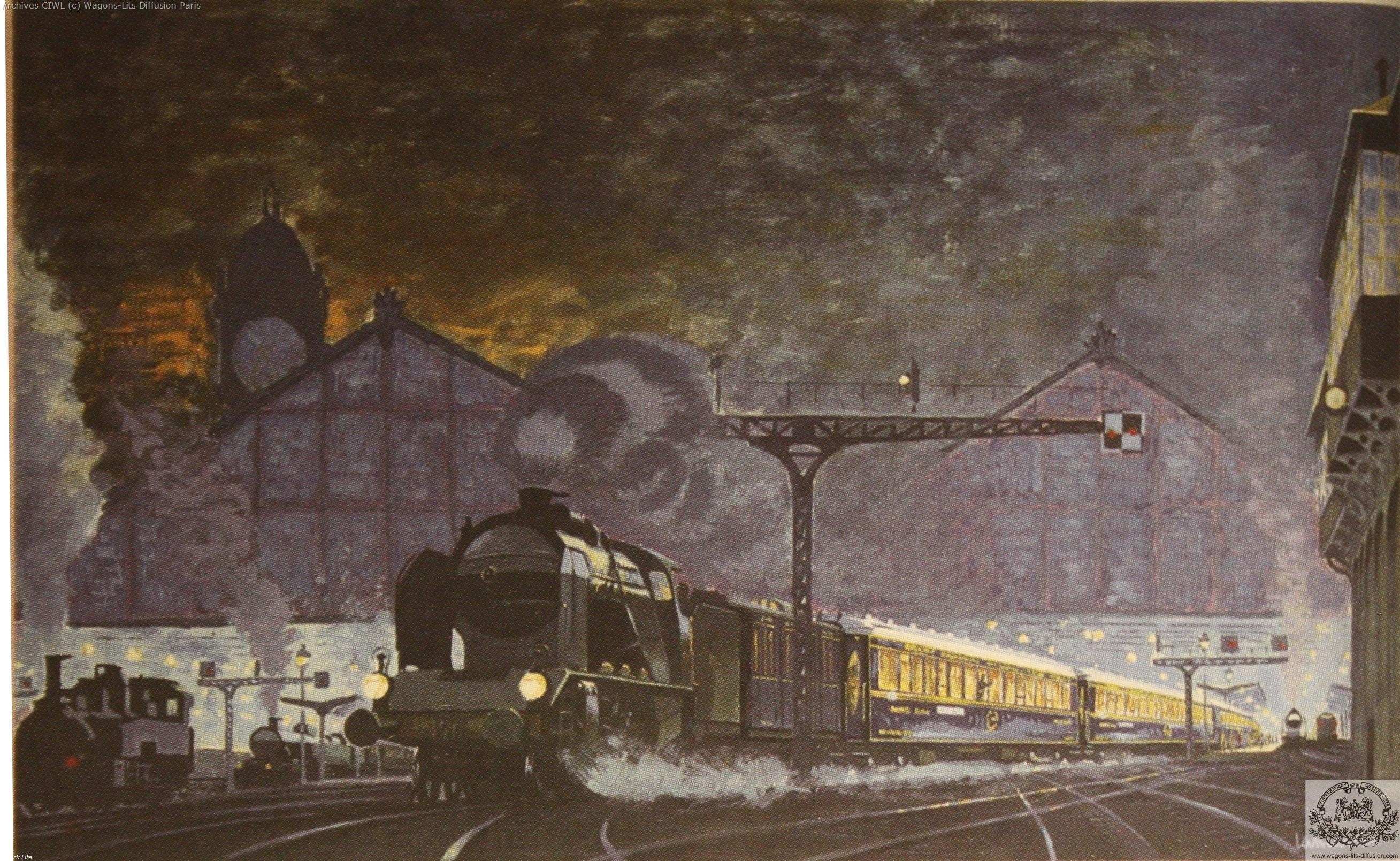 Wl train bleu a la gare de lyon 1929 j lamarche