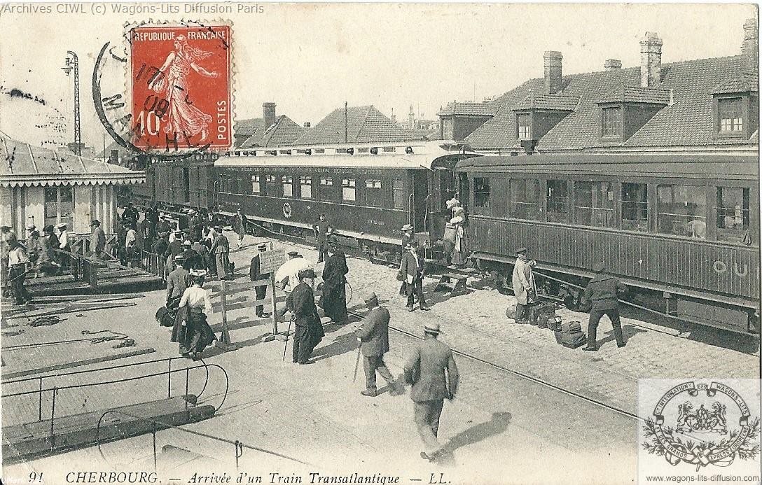 Wl train transatlantique cherbourg cp