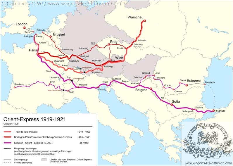 WL trajet Orient Express 1919 à 1921