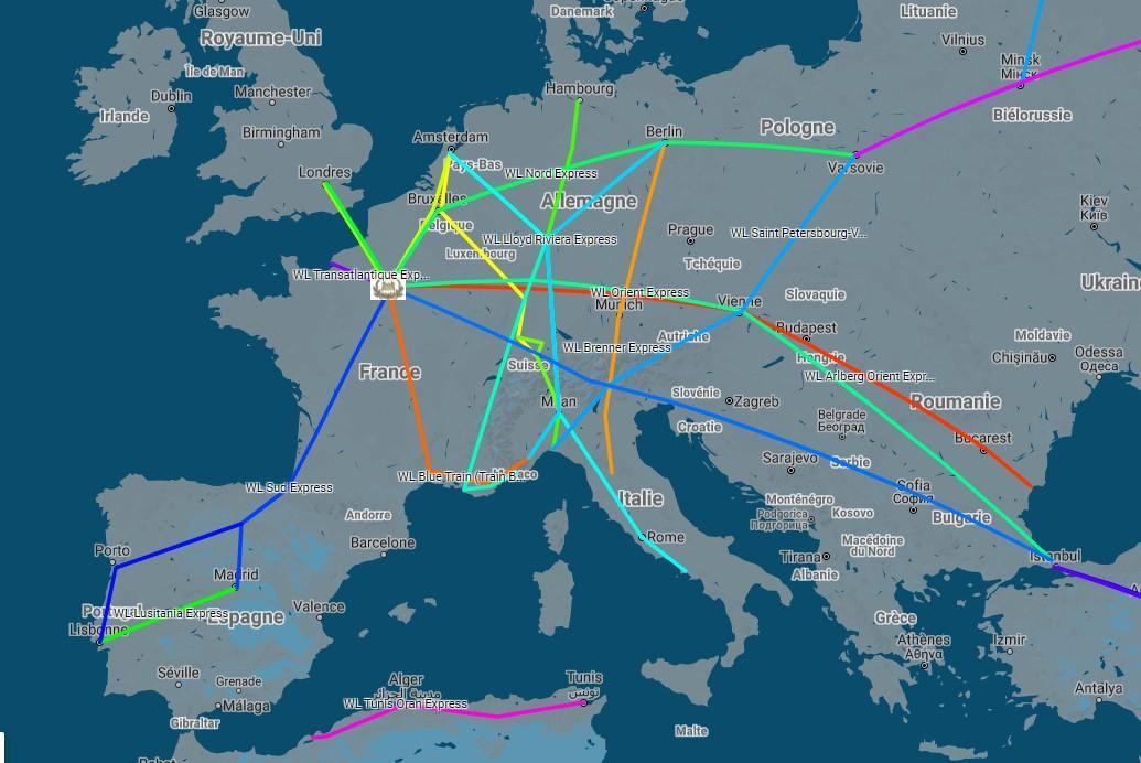 Map of ciwl trains